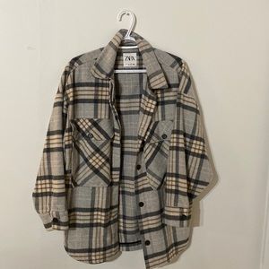 zara never worn plaid oversized jacket